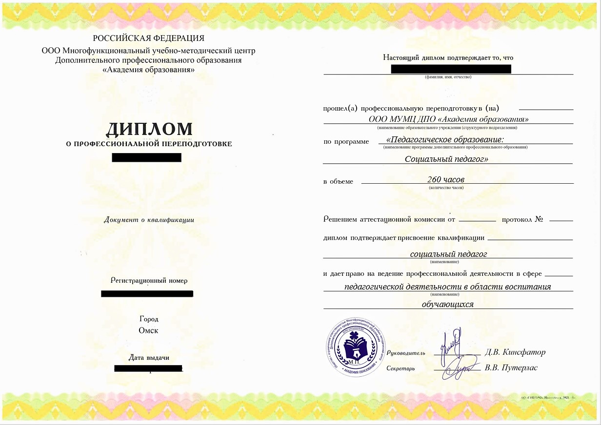 ПП Педагогическое образование Социальный педагог, 260